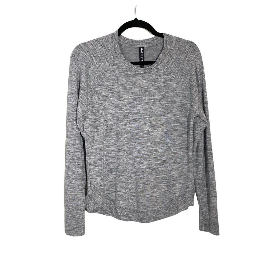Athleta Heathered Gray Mindset Pullover Crewneck … - image 1